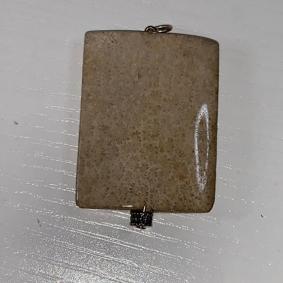 Fossilized Coral Rectangular Pendant - Picture 8 of 10